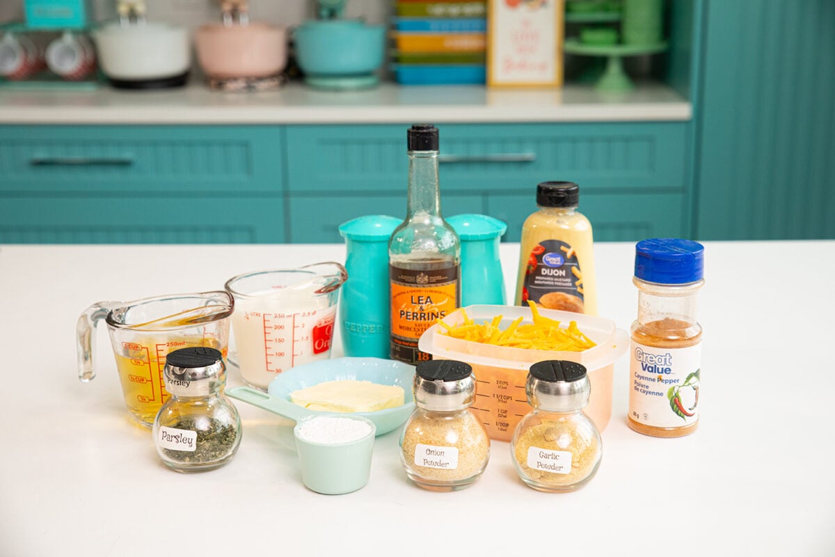 ingredients for beer cheese sauce