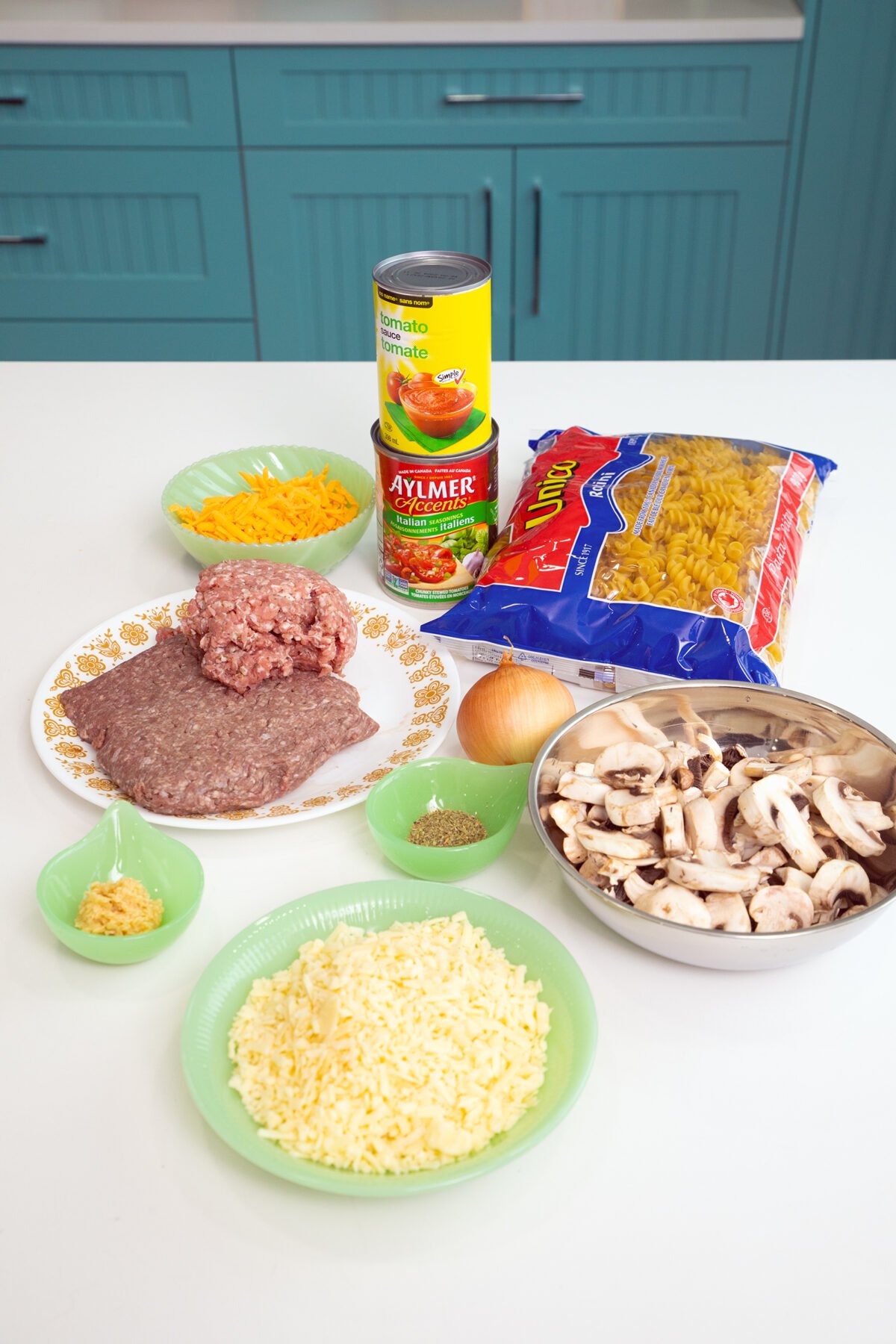 ingredients for Johnny Marzetti casserole