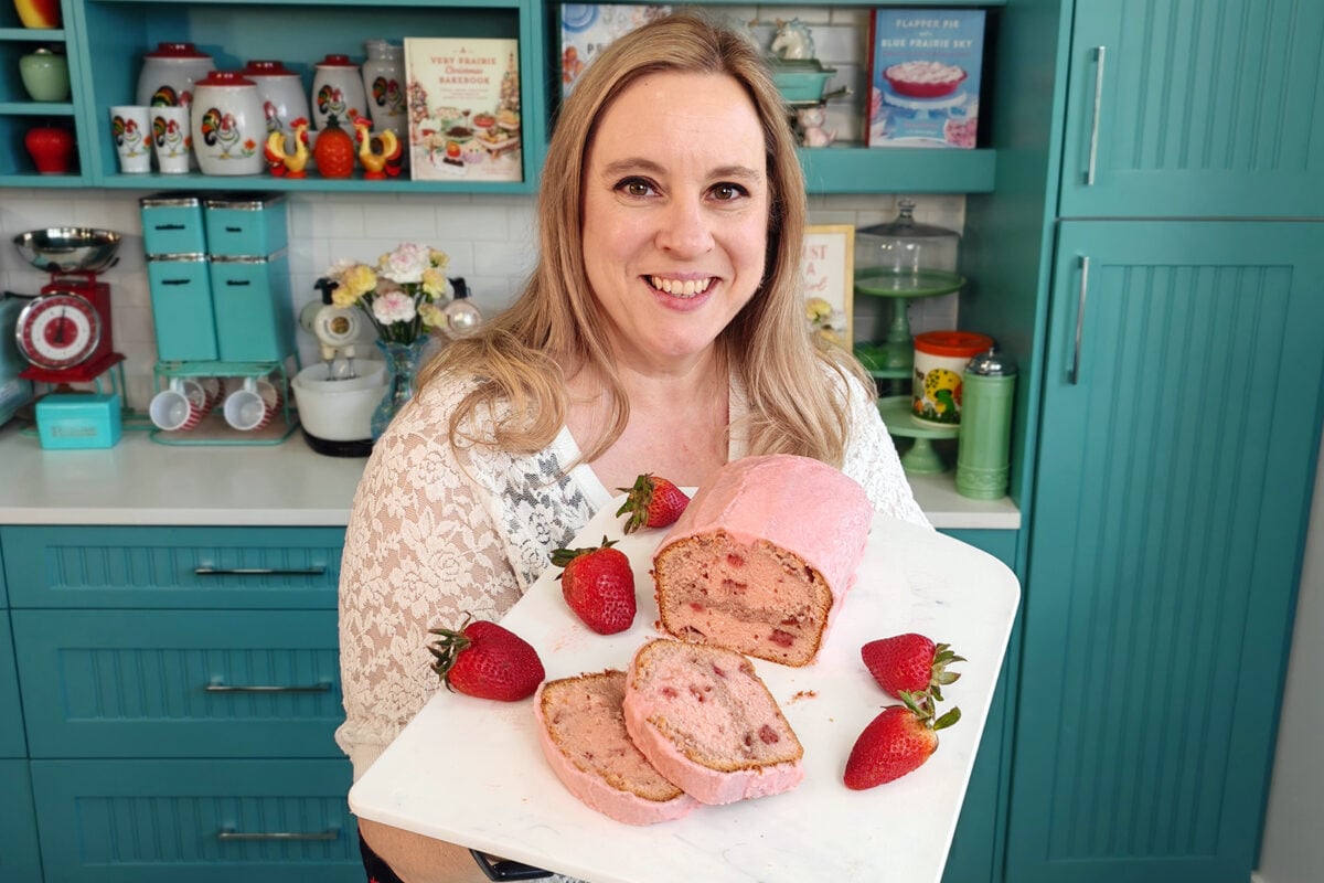 Karlynn and her strawberry swirl pound cake
