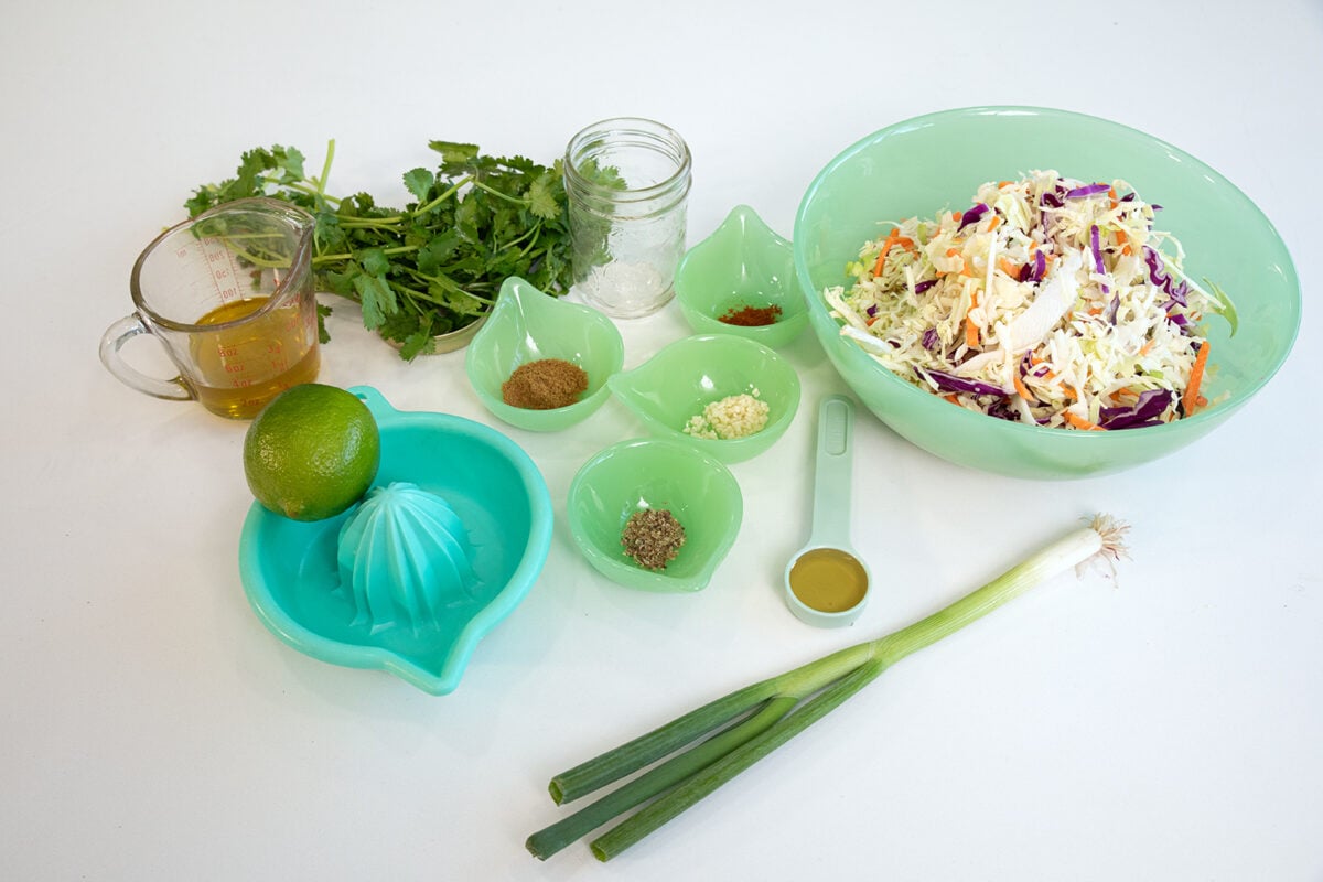 ingredients for Mexican coleslaw